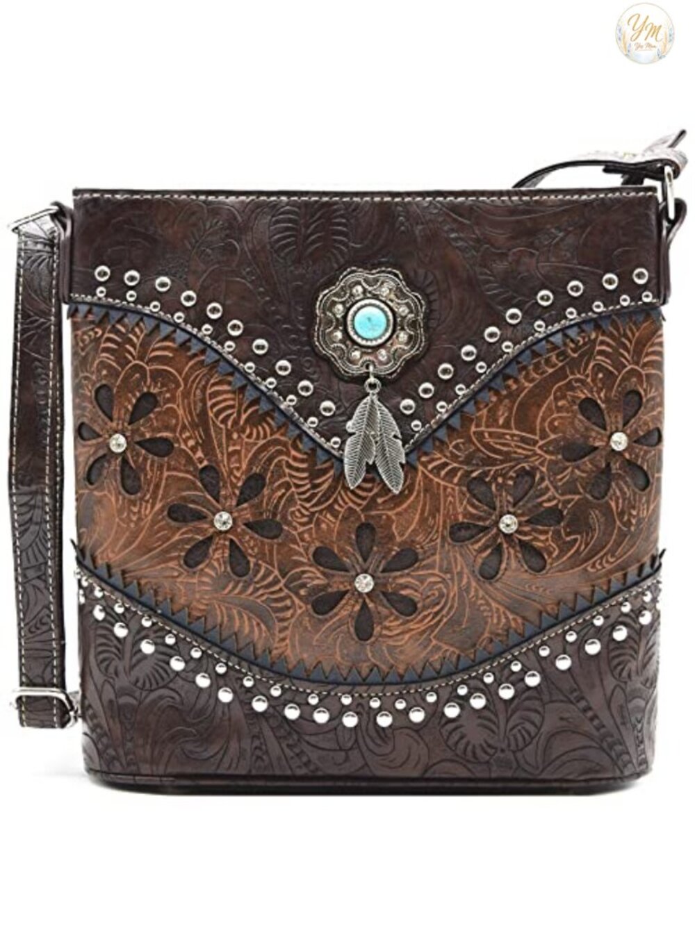 Cowgirl Floral Tooled PU Leather Crossbody Purse Concealed Carry